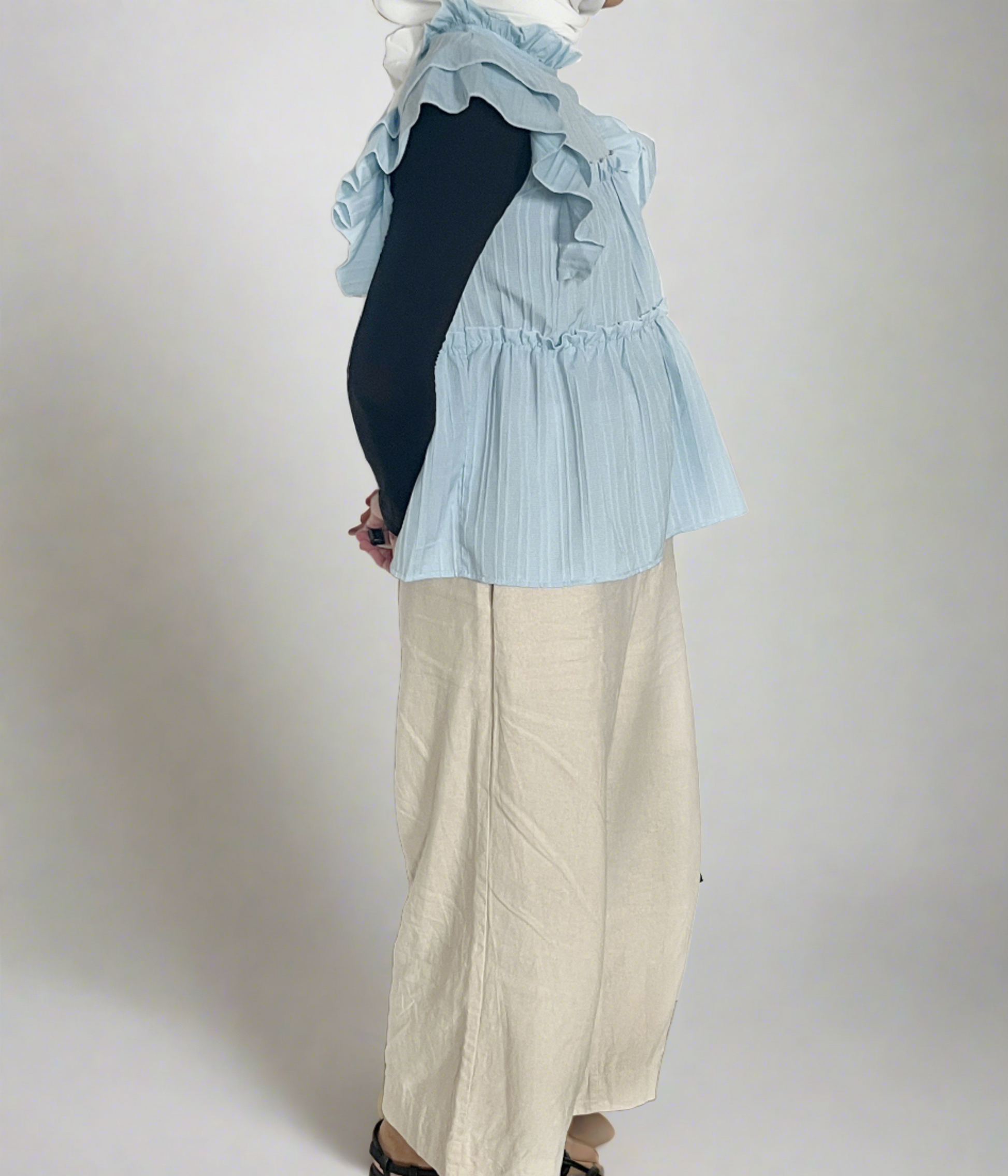 Aura Flutter Top (Sky)