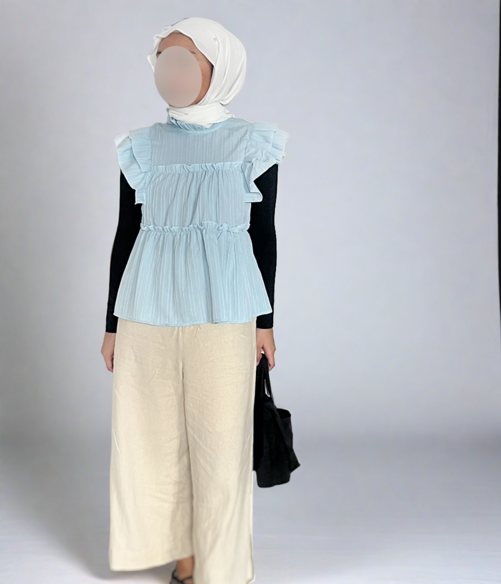 Aura Flutter Top (Sky)