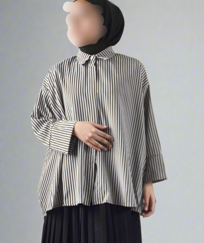 Hari Striped Blouse Black